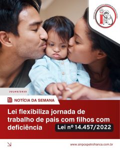 Lei flexibiliza jornada de trabalho de pais com filhos com deficiência