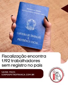 Fiscalização encontra 1.192 trabalhadores sem registro no país